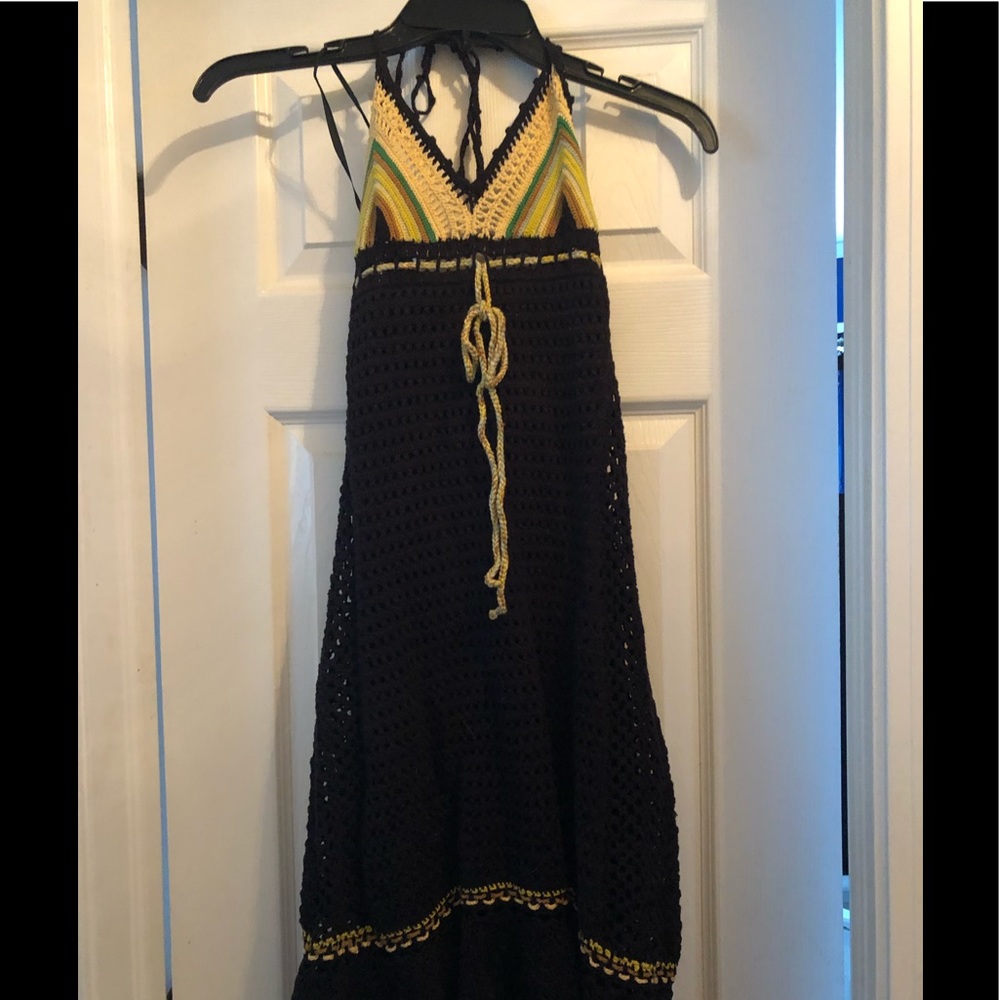 Free People crochet halter dress size S